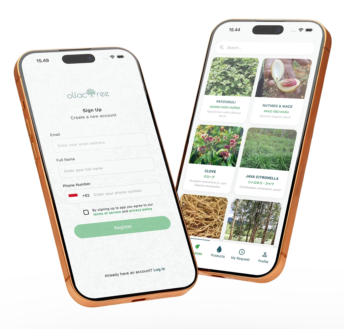 Olfactree mobile app